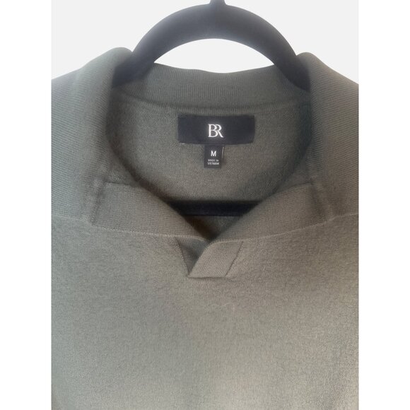 Banana Republic Medium Merino Wool Sage Green Collared Pullover Sweater - Picture 5 of 12